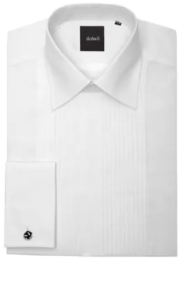 Laydown Collar Pleated Front Tuxedo Shirt