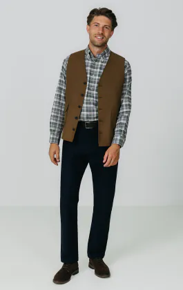Green and Gray Check Brushed Cotton Shirt