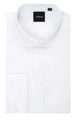 Dobell White Penny Collar Tuxedo Shirt