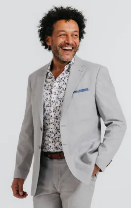Light Gray Linen Suit