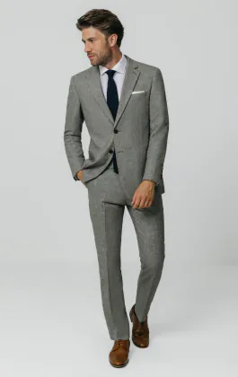 Light Gray Donegal Tweed Suit