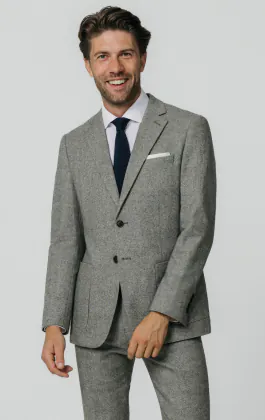 Light Gray Donegal Tweed Suit