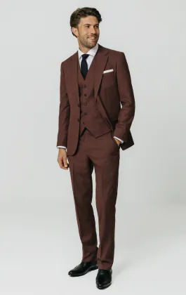 Dark Rosewood Weave 3 Piece Suit