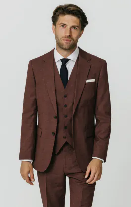 Dark Rosewood Weave 3 Piece Suit