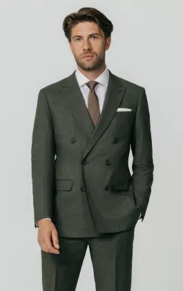 monica green dress Solid Forest Green Custom Suit – Black Lapel main image 0