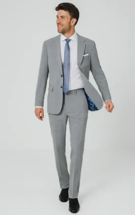 Light Gray & Blue Check Suit