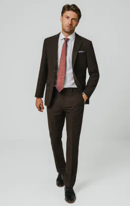 Dark Brown Donegal Tweed Suit