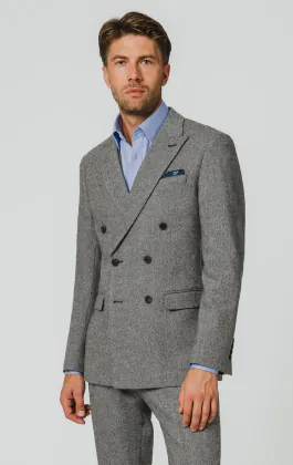 Grey Twill Tweed 3 Piece Suit