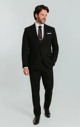 formal dress for overweight men Cody High Quality Black Plus Size Men Beautiful Suit XS / XXXL / 100% Pure Wool