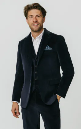 Navy Corduroy 3 Piece Suit