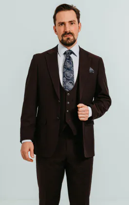 Burgundy 3 Piece Suit