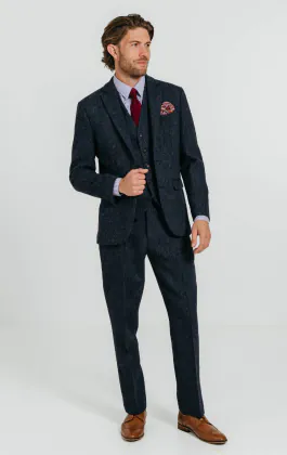 Harris Tweed of Scotland Blue Herringbone Suit