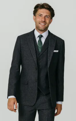 Gray Donegal Tweed 3 Piece Suit
