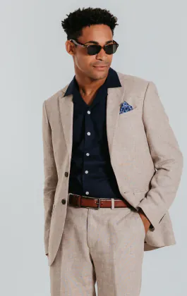 Sand Linen Slim Fit Suit