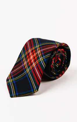 Navy Blue Tartan Necktie