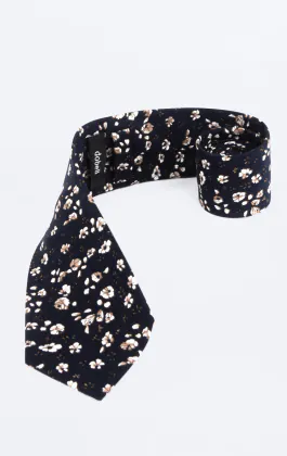 Blue and White Floral Necktie