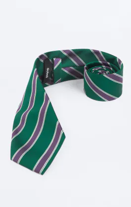 Green with Purple Stripe Necktie