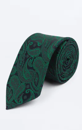 Green Paisley Necktie
