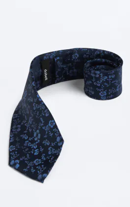 Navy & Blue Floral Necktie