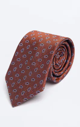 Rust Paisley Pattern Necktie