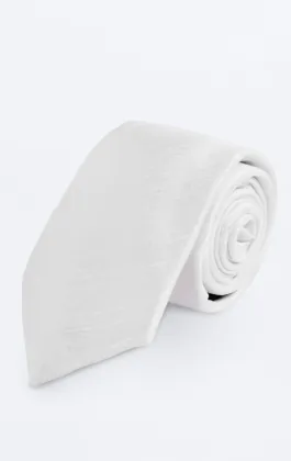 White Dupion Necktie
