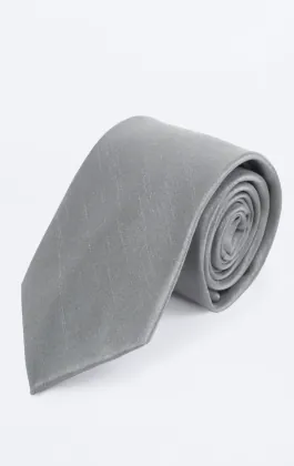 Silver Dupion Necktie