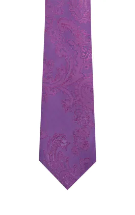 Boys Purple Paisley Necktie