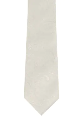 Boys Pearl Ivory Paisley Necktie