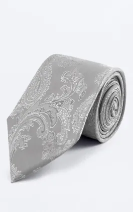 Silver Paisley Necktie
