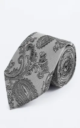 Gray Paisley Necktie