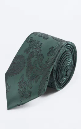Racing Green Paisley Necktie