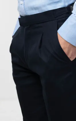 Navy Herringbone Morning Suit Pants