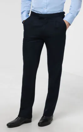 Navy Herringbone Morning Suit Pants