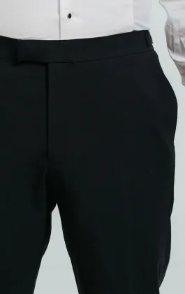 Navy Tuxedo Pants with Satin Stripe