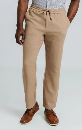 Tan Linen Twill Pants