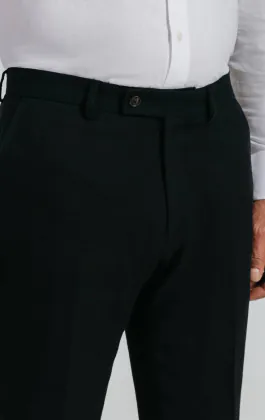 Black Linen Twill Suit Pants