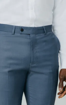 Blue Sharkskin Suit Pants