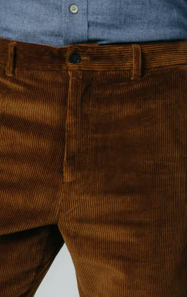 Mid Brown Corduroy Casual Pants