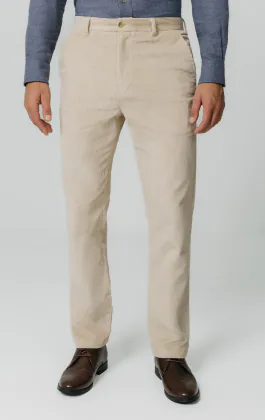 Beige Corduroy Casual Pants