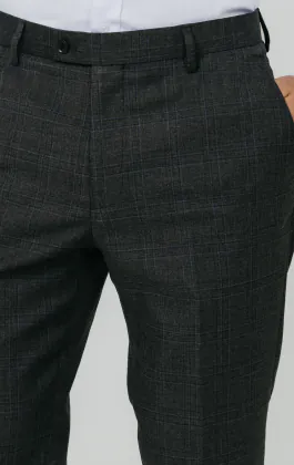 Charcoal Windowpane Suit Pants
