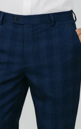 Royal Blue Shadow Check Suit Pants