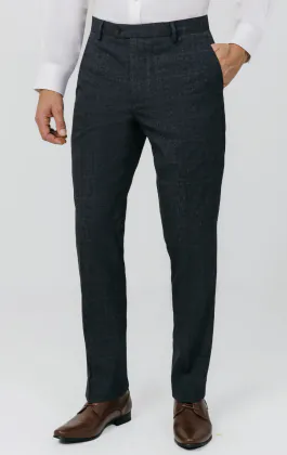 Navy with Rust Check Suit Pants