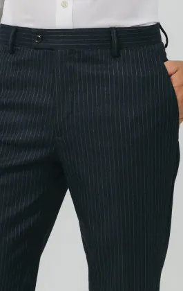 Navy Chalkstripe Suit Pants