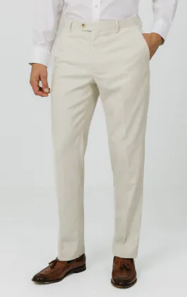 Winter White Twill Suit Pants