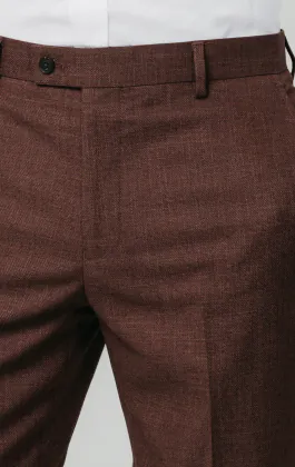 Dark Rosewood Weave Suit Pants