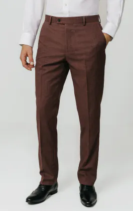 Dark Rosewood Weave Suit Pants