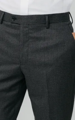 Charcoal Puppytooth Check Suit Pants