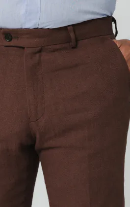 Mocha Linen Suit Pants