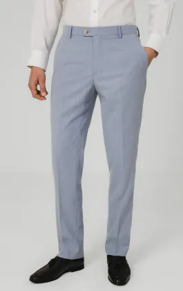 Light Blue Hopsack Suit Pants