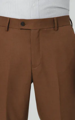 Mid Brown Twill Suit Pants